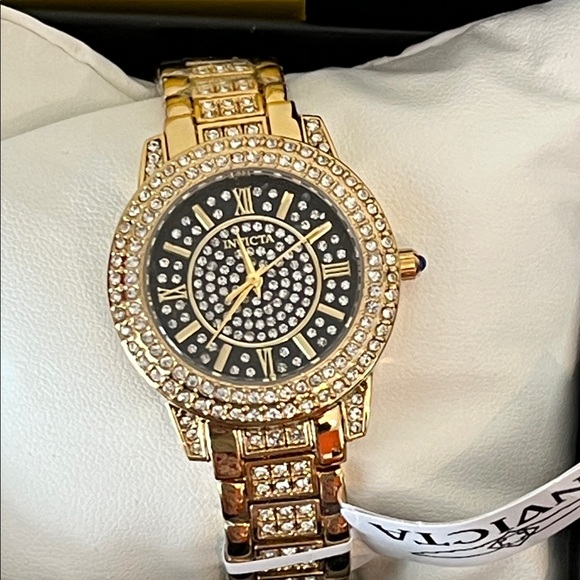 NWT - 69425 - Invicta Wildflower Women's Gold and Black Watch - Picture 3 of 7